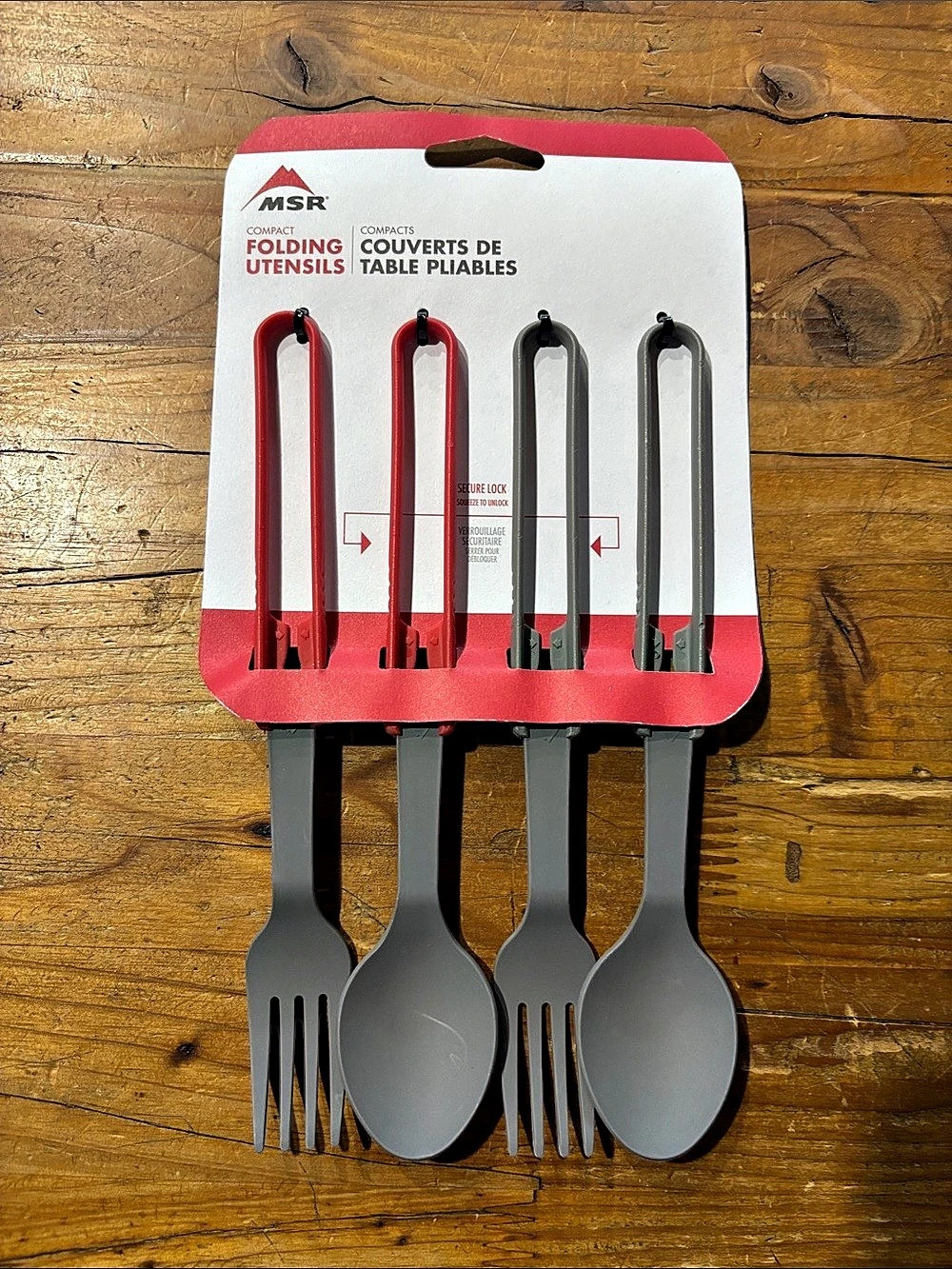 MSRF Folding Utensils 4-Piece Gray & Red NWT